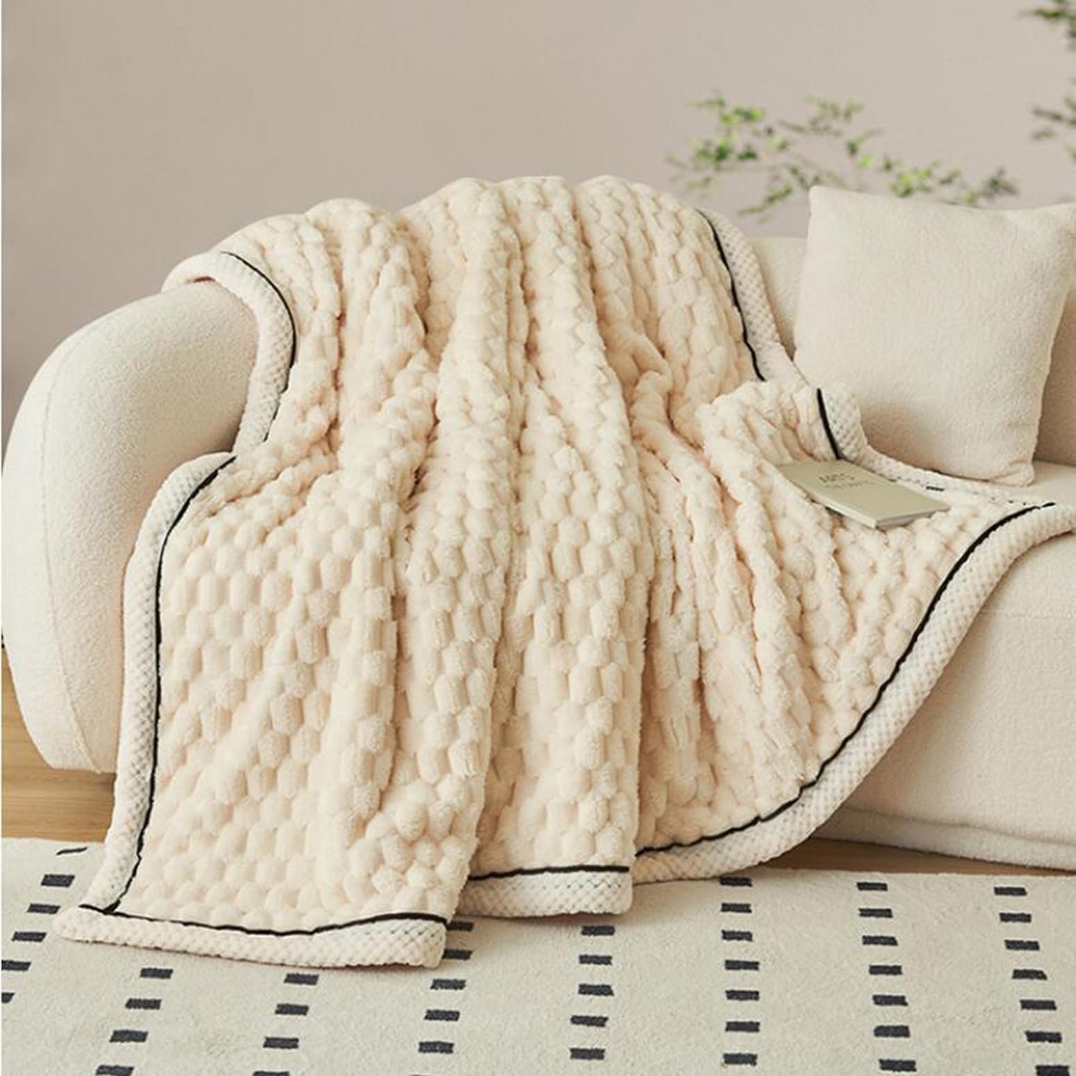 LGYKUMEG Fluffy Two-Sided Fleece Blanket - Bed, Sofa & Couch Cover - 180x200cm