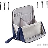 Large Capacity Standing Makeup Bag,Upright & Vertical Traveler Makeup Organizer,Waterproof Parallel Stand Up Makeup Bag with Compartments for Women & Girls (Navy Blue)