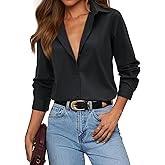 siliteelon Button Down Shirts for Women Dress Shirt Cotton Long Sleeve Collared Shirt Business Work Office Blouse Top