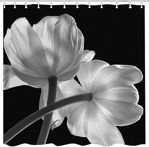 Amazon Com Broshan Flower Shower Curtain Liner Washable Modern