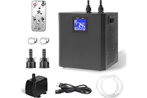 WOUDY Aquarium Chiller 79Gal, 1/3HP, Black, Stainless Steel, Fish Tank Chiller, Hydroponic Water Chiller, Axolotl, Aquarium C