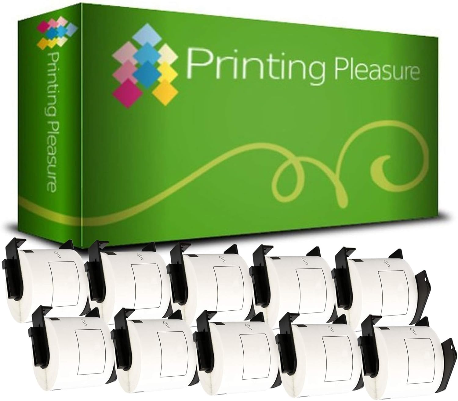 DK-11202 Labels,62mm x 100mm Label Roll Compatible with Ql Label Printers,White Standard Address Shipping Labels(300pcs/roll,10 Rolls,Reusable Label Holders)