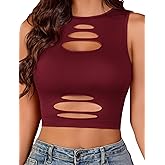 Avidlove Fishnet Top for Women Sexy Cut Out Crop Short Hollow Out Cropped Tank Top