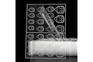 uadbau 10 Sheets Nail Adhesive Tabs, 300 Pcs Clear Nail Stickers for Press Ons, 15 Sizes Long-Lasting Double-Sided Jelly Sticky Tabs for Nails, Waterproof Nail Adhesive Tabs