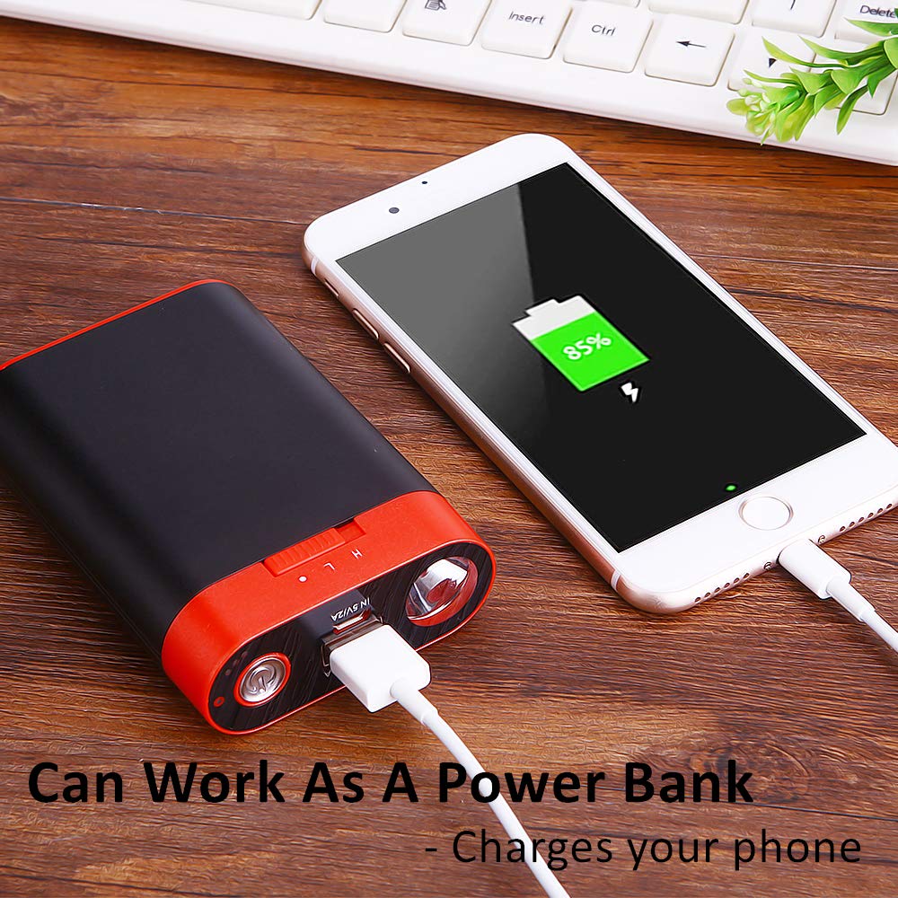 Alfway Rechargeable Electric Hand Warmer with 7800mAh USB Power Bank & Flashlight, Suitable for Chilly Outdoor Activities, Cold Weather, Snowfield Sports, Men/Women/Kids/Elders (Black)