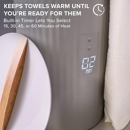 Live Fine Bucket Style Towel Warmer - Fits 40" X 70" Towels, LED Display, Adjustable Timer, Auto Shut-Off