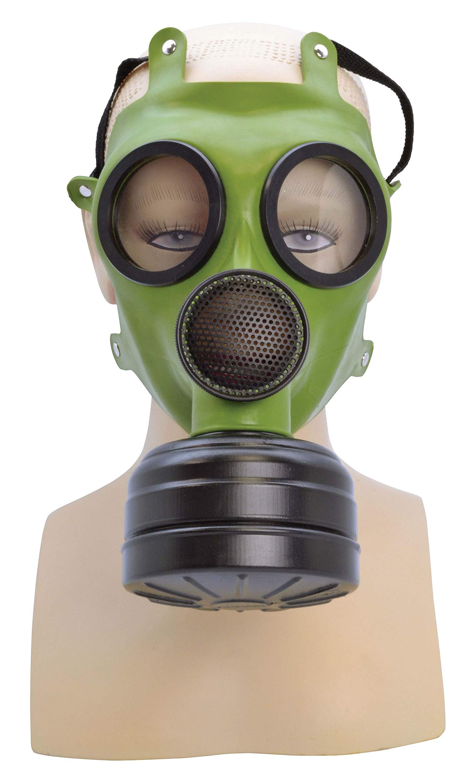 Green & Black Gas Mask, 1 Pc. - Realistic Design, Perfect Accessory for Outdoor Events, Military, Cosplay, 1940s Themed Parties & More Halloween