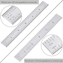 2 Pack Stainless Steel Ruler Machinist Engineer