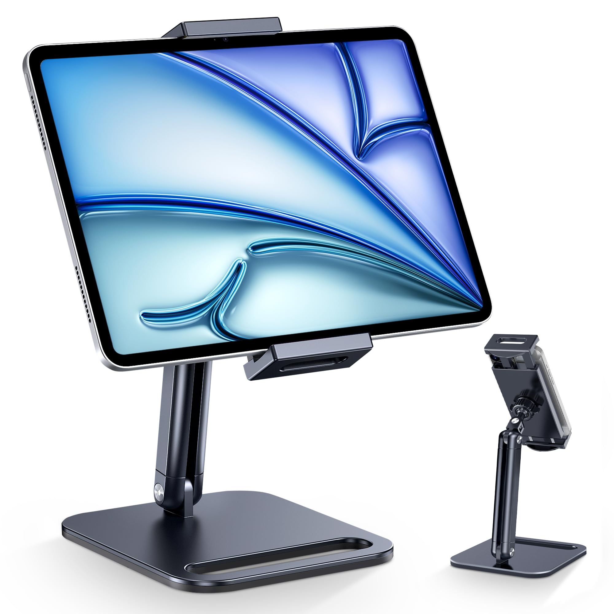 CreaDream Tablet Stand, Heavy Aluminum Tablet Holder for Desk with Adjustable 360° Swivel Bracket, Compatible with iPad Pro/Air/Mini, Galaxy Tab, Surface Pro, Kindle Fire 4.7''-13