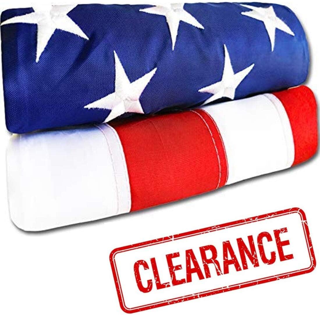 Flags - American Flag - Heavy-Duty US Flag - Embroidered Stars - Nylon USA Flag Built for Outdoors - Sewn Stripes - UV Protection - Brass Grommets (3x5 ft)
