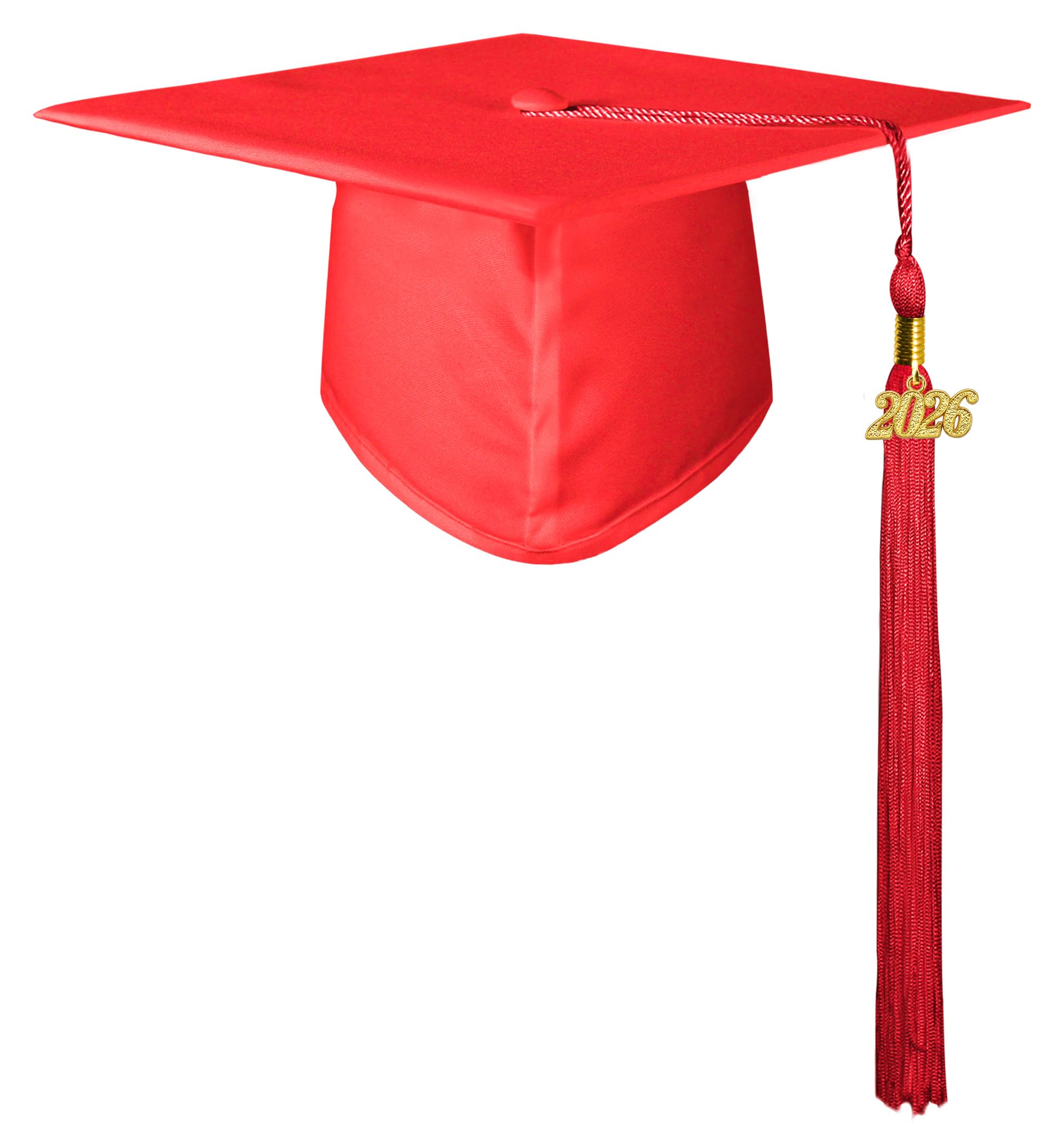 GraduatePro Graduation Cap Hat for Adults 2026 Mortor Board Academic High School University with Red Tassel