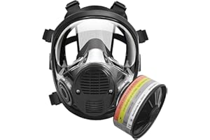 Zekkip Full Face Gas Masks Survival Nuclear and Chemical Organic Vapor Cover Dust Respirator Mask with Filters Advanced 40mm Filtration for Chemical Gases Particulates - Industrial Grade Quality