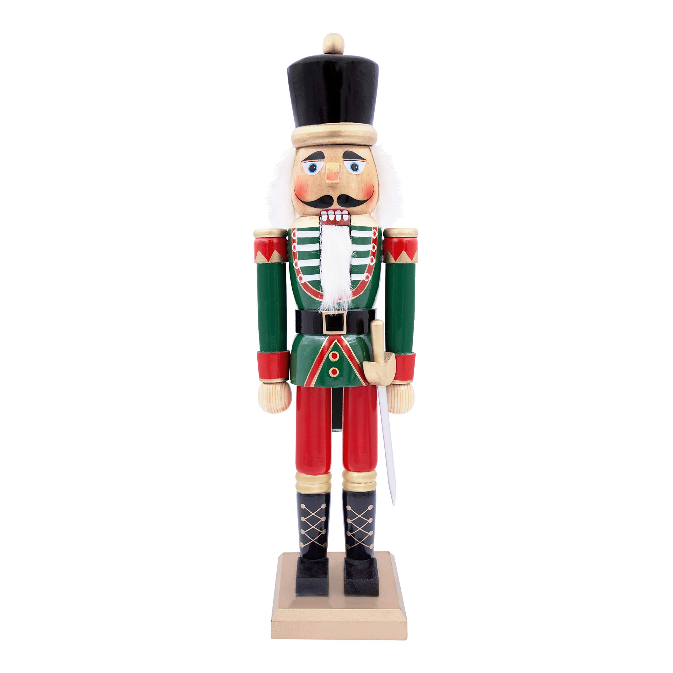The Christmas Workshop 81560 Wooden Nutcracker Soldier / 50cm Tall/Red & Green Coloured Nutcracker Christmas Decoration