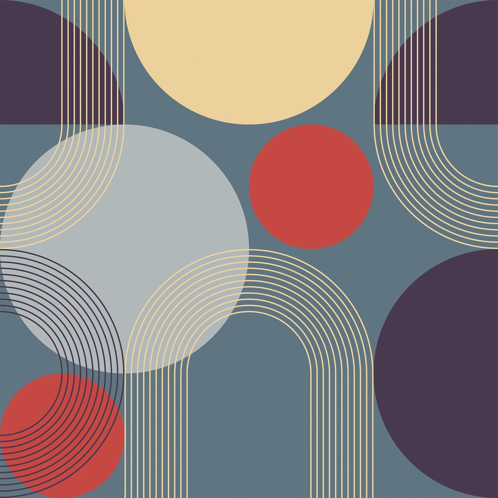 VEELIKE Modern Geometric Wallpaper Circles and Lines Geometric Peel and Stick Wallpaper Green Contact Paper for Walls Patterned Wall Mural for Bedroom Living Room Removable 44.5cm×300cm