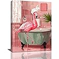 Amazon.com: Flamingo Bathroom Decor Flamingo Wall Art Pink Flamingo in ...