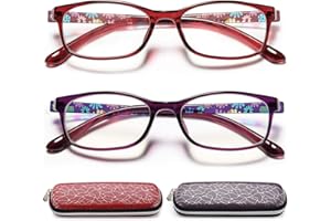 EYEURL Reading Glasses for Women Blue Light Blocking - 2 Pack Computer Readers Choose Your Magnification +2.25