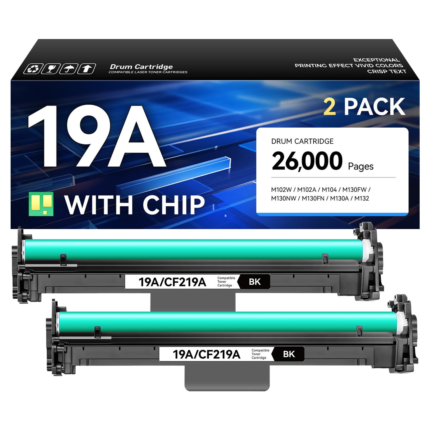 19A CF219A Drum Unit (Not Toner) 2-Pack Black High