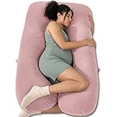 QUEEN ROSE Extra Long Pregnancy Pillows, 60 Inch U Shaped Body Pillow for Sleeping, Cooling Maternity Pillow for Pregnant Wom