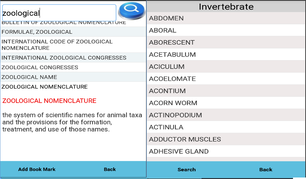Zoology Dictionary for Android