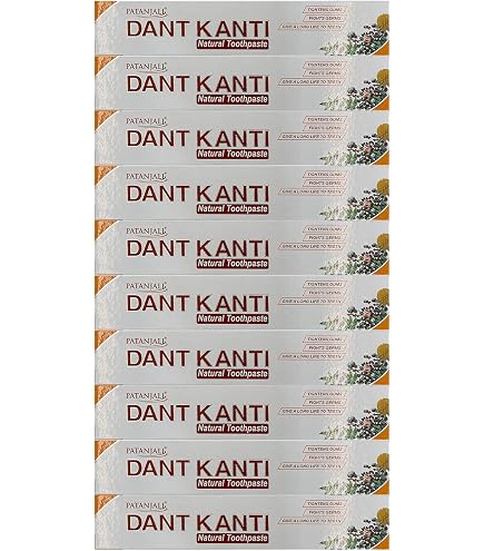 Lot De 5 Dentifrices Patanjali Dant Kanti 200 G - Naturel & Ayurvédique - Valable Jusqu'en 2028