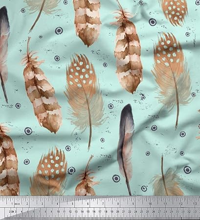 Soimoi Groene Katoenen Eendenstof Eagle Veer Print Stof Per Meter 58 Inch Breed Amazon Nl