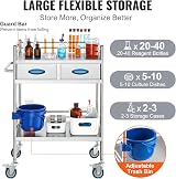 VEVOR 2-Layer Stainless Steel Lab Serving Utility Cart with Lockable Wheels & view 5