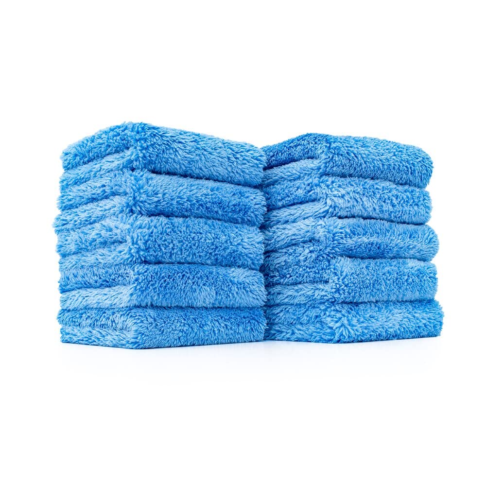 Photo 1 of The Rag Company - The Eaglet 500 - Professional Korean 70/30 Blend; Super Plush Microfiber Detailing Towels; Perfect for Wheels, Mirrors, and More; 500GSM; 8inx8in, Blue (10-Pack)