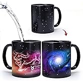 MUGKISS Taurus Heat Changing Constellation Mug 11oz, Horoscope Taurus Coffee Mug, Ceramic Color Changing Cup, April May Magic Presents.