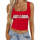 Women Cowboy Crop Tank Top: Cowgirl Tank Country Concert Tops Rodeo Country Music Shirts Vintage Western Crop Top