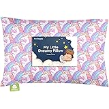Toddler Pillow with Pillowcase - 13x18 My Little Dreamy Pillow - Organic Cotton Toddler Pillows for Sleeping, Kids Pillow, Tr