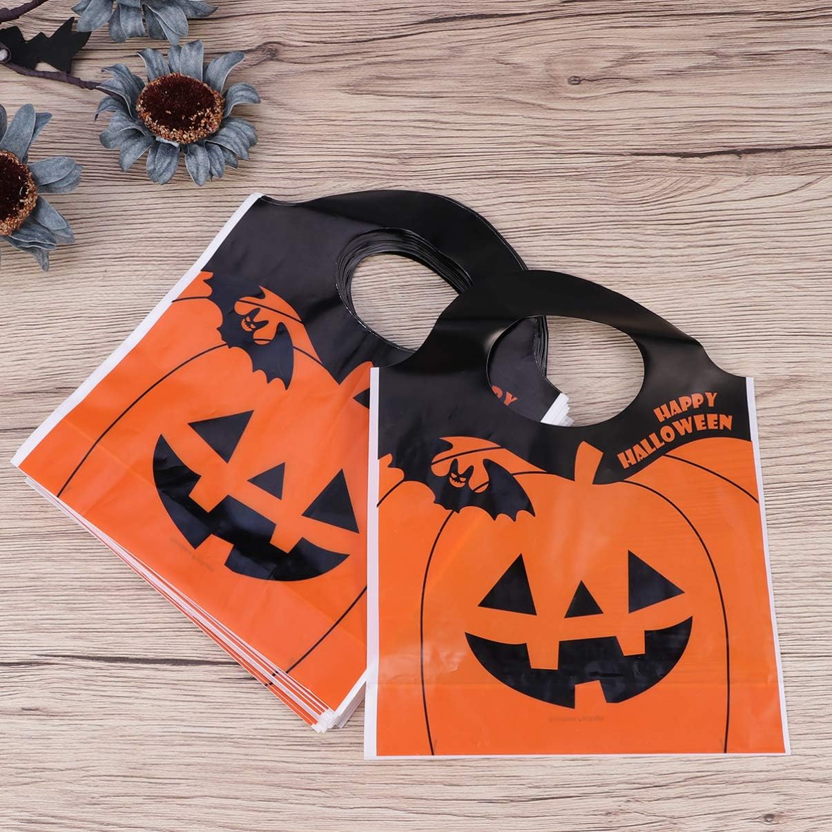 Holibanna Halloween Pumpkin Tote Bag Portable Packing Pouch with Handle for Party Favors Candy Storage Grocery Shopping - Image 5