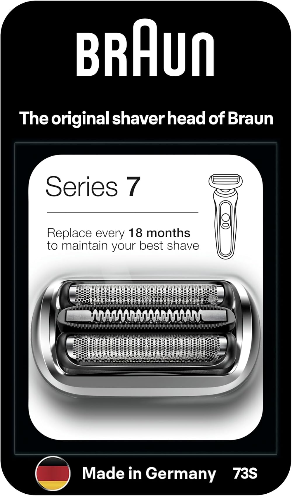 Braun Series 7 73S Shaver Head Replacement - Silver Compatible with New