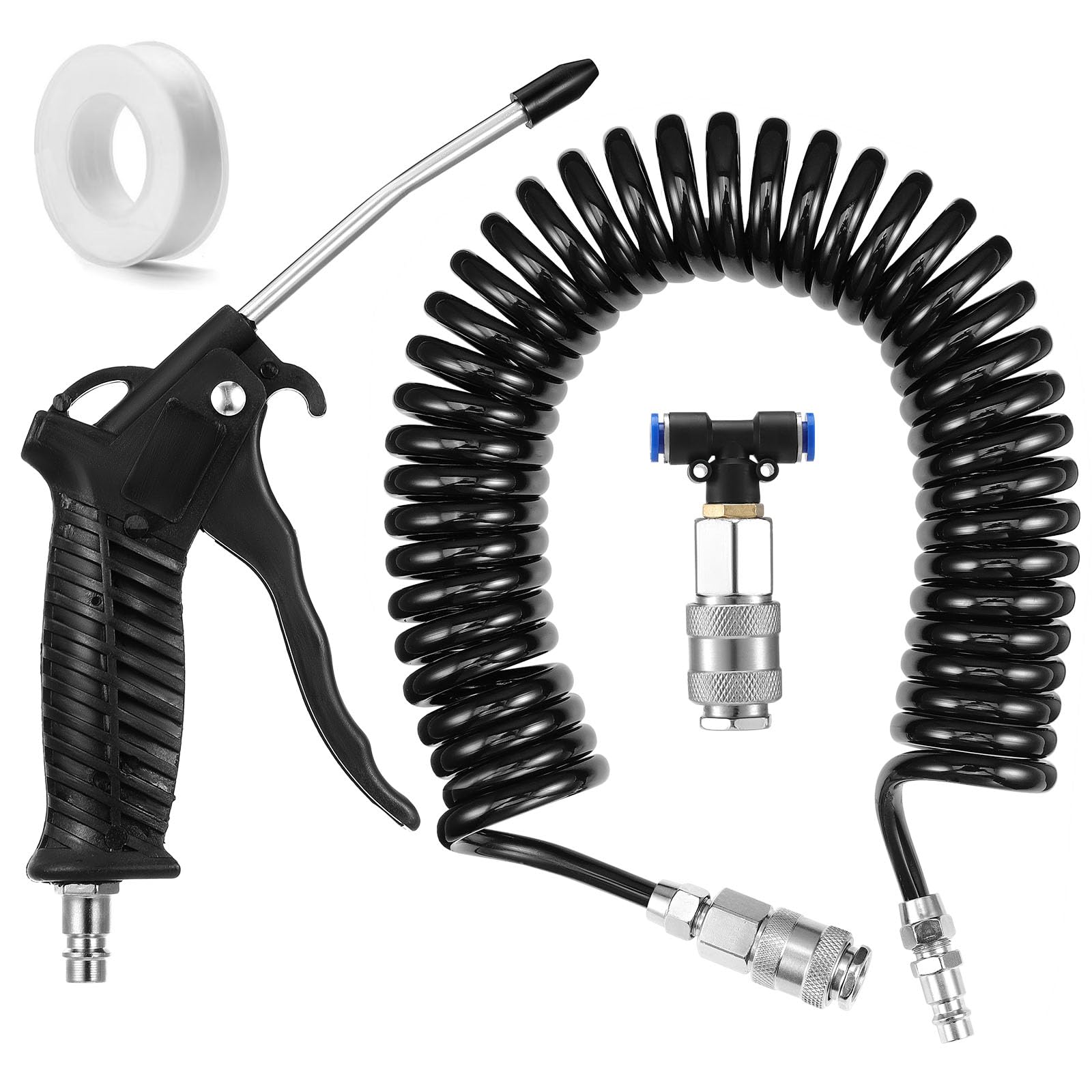 Habwea Truck Air Duster Gun Air Blow Gun with 5 m Recoil Hose Air Gun Cleaning Kit for Lorry Truck Accessories