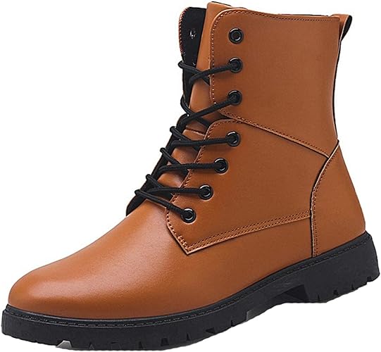 Amazon ジョイジョイ ジョッキーブーツ 長靴 メンズ 赤 黒 編み上げ マーティンブーツ レースアップ 革靴 フラット オフィス 通勤 保温 ブラウン 大きいサイズ 小さい クッション 快適 軽量 ローヒール 防寒 滑り止め ブーツ