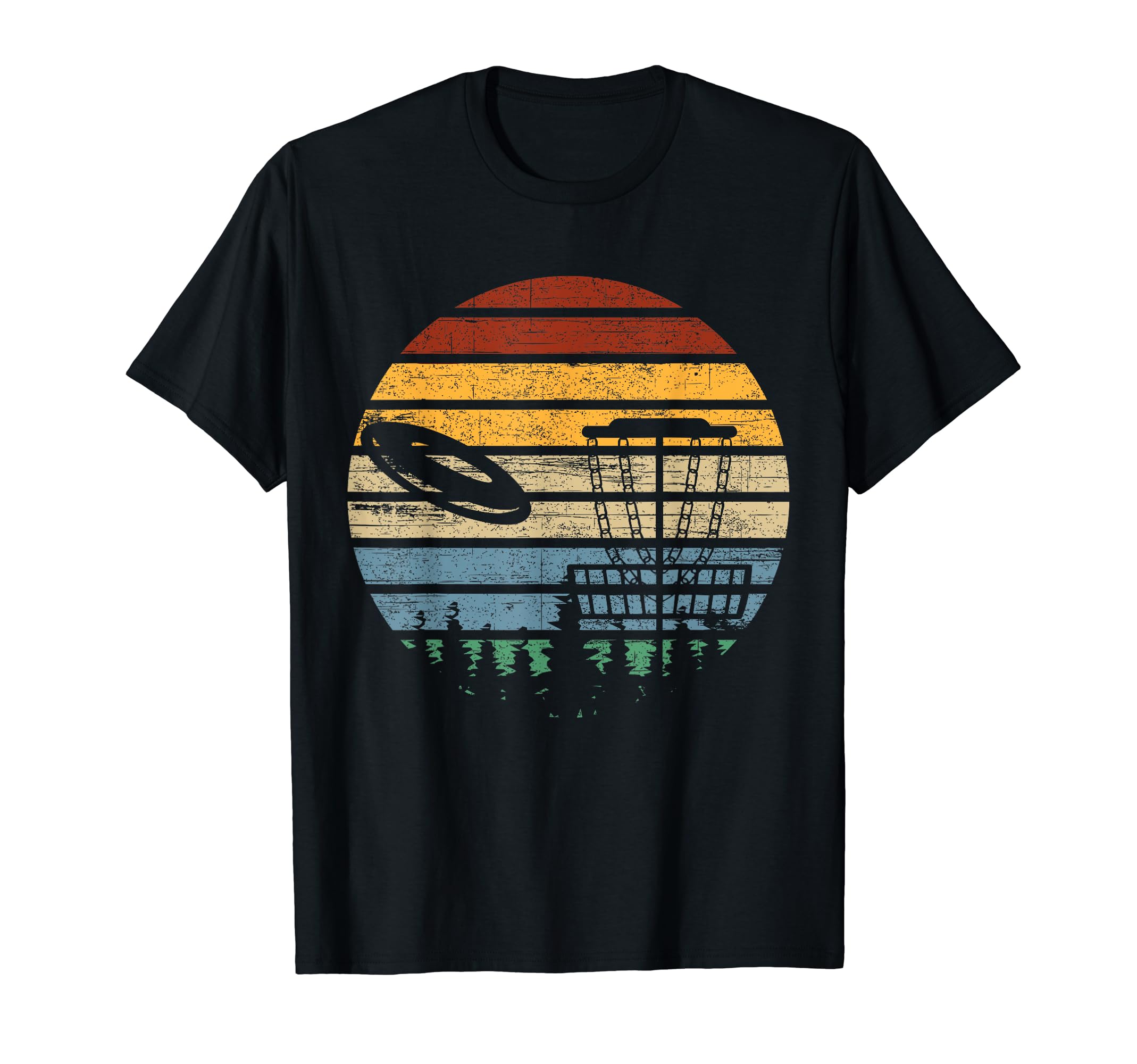 Disc Golf Frisbee Funny Vintage Retro Sport Basket Tree T-Shirt