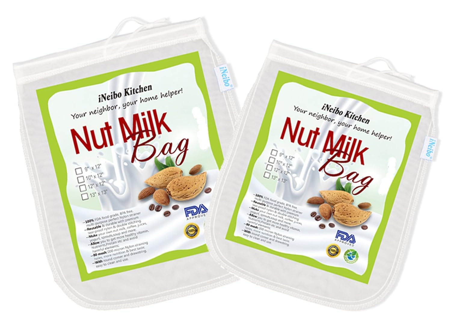 Nut milk bag bolsa para hacer leches vegetales iNeibo bolsa para hacer