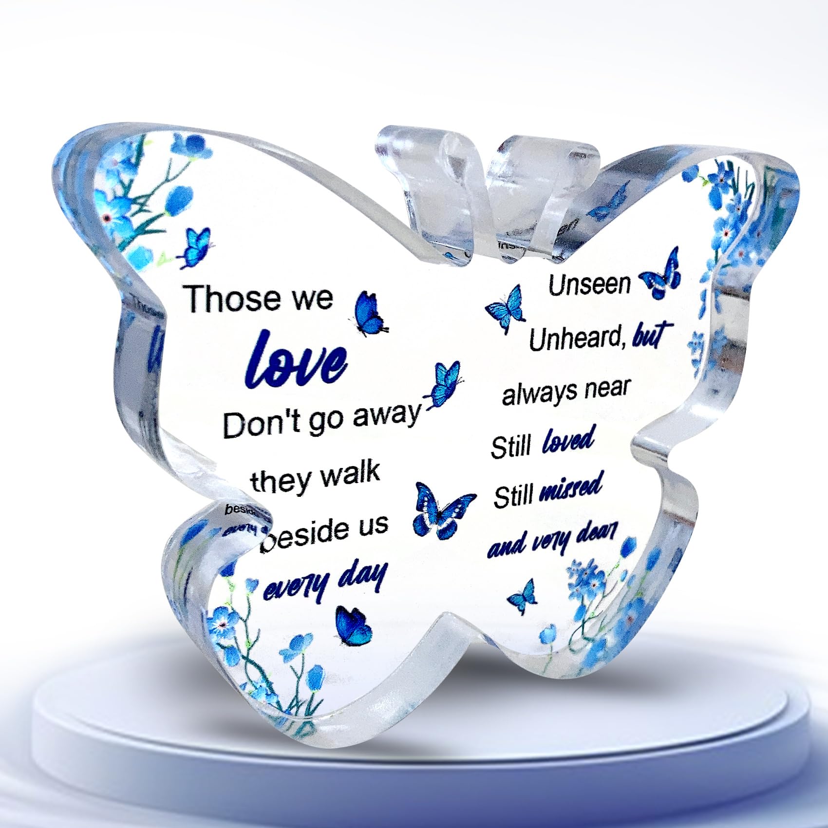 SanFangyue Memorial Gift, Bereavement Sympathy Gifts Acrylic Butterfly Memorial Plauqes, Thinking of You Gifts for Loss of Grandma Sister Wife, Remembrance Gifts Condolence Gifts Funeral Decorations