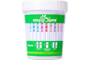 Easy@Home Drug Test Cup: Urine Drug Test Kits, Testing for AMP, BUP, BAR, BZO, COC, MET, MDMA, MOP 300, MTD, OXY, PCP, THC 50, Including Highly Sensitive THC Tests for Home Use, ECDOA3-6125B 1Pack