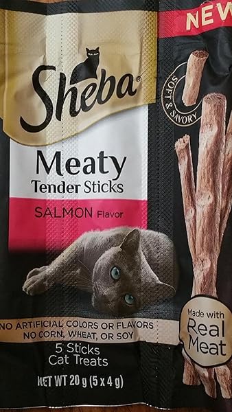 SHEBA MEATY TENDER STICKS SALMON FLAVOR – 5 BREAKABLE STICKS (PACK OF 3)