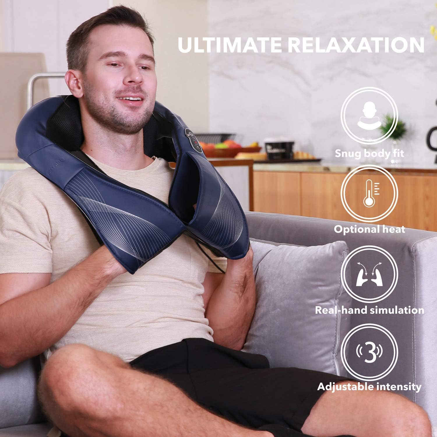 Naipo Shiatsu Back and Neck Massager with Heat Deep Kneading Massage for Neck, Back, Shoulder, Foot and Legs, Use at Home, Car, Office Gift for Women, Friends, Mom: Health & Personal Care
