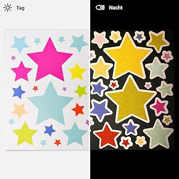 Motoking Reflektierende Aufkleber für Fahrrad, Helm und mehr - Sternenset