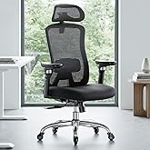 Marsail Ergonomic Office Chair with 6D Armrests, Ergonomic Chair with 3D Adjustable Headrest, Slide Seat, Lumbar Support, and