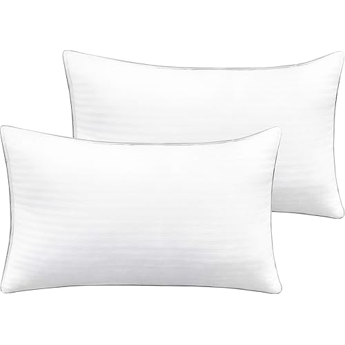 FLXXIE 2 Pack Queen Cotton Down Alternative Bed Pillows, Hypoallergenic and Breathable Sleeping Pillows, 20" x 30"
