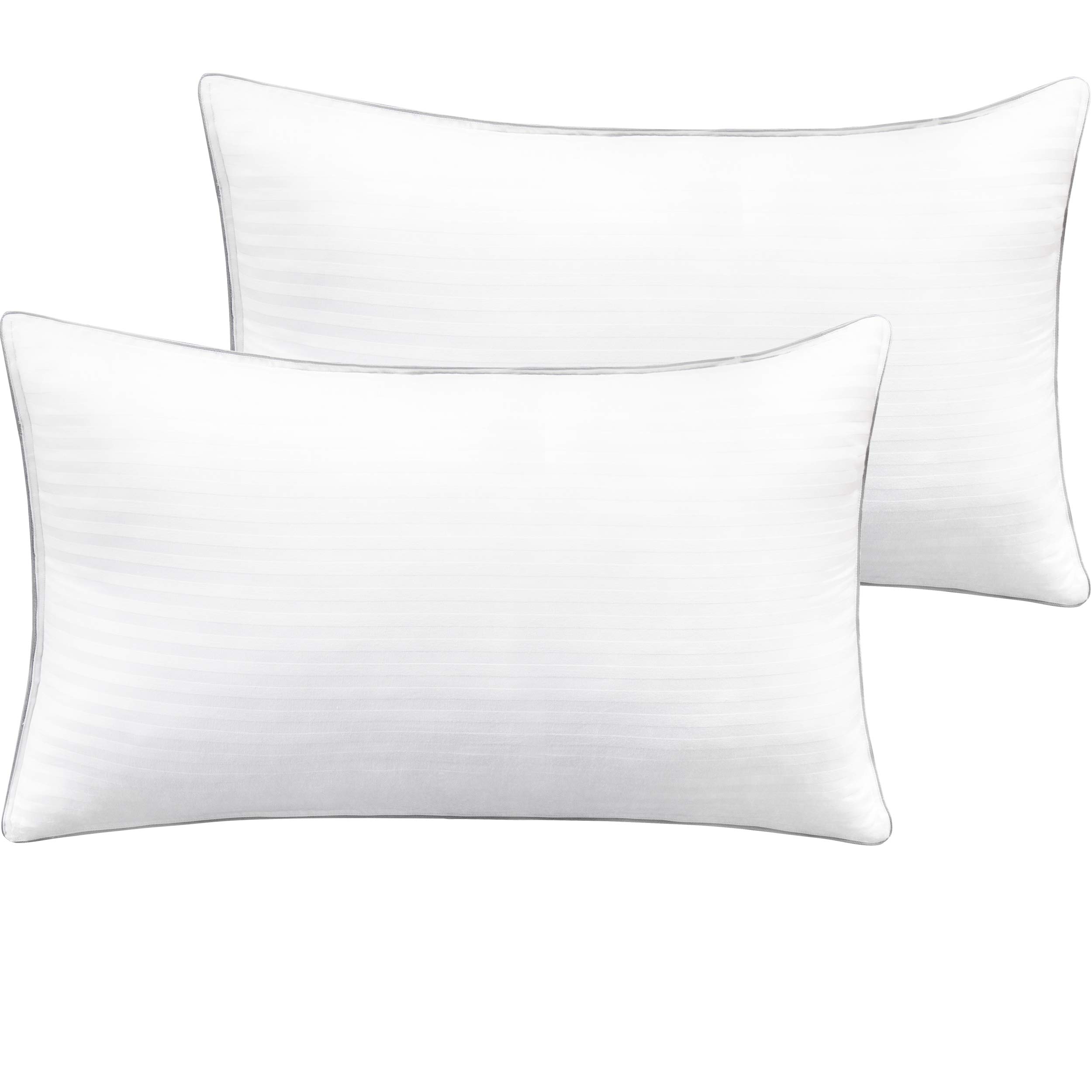 FLXXIE 2 Pack Queen Cotton Down Alternative Bed Pillows, Hypoallergenic and Breathable Sleeping Pillows, 20" x 30"