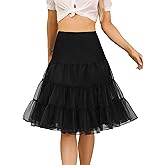 Vlazom Women's 50s Vintage Tulle Skirt Petticoat Skirt Wedding Petticoat Crinoline Underskirt for Prom Evening Dress