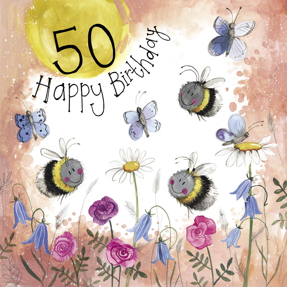 ALEX CLARK Happy 50th Birthday Bee Card