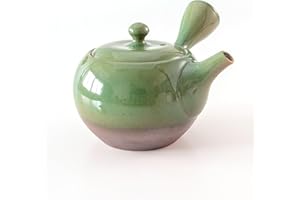 Asayu Japan Midoriyu Kyusu Teapot 360ml, Made in Japan, Fine “Sawayaka” Mesh Filter, Traditional Japanese Side-Handle Teapot 
