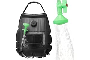 FENSAN Solar Portable Shower Bag, 5 Gal/20L Solar Heating Outdoor Camping Shower Bag with On-Off Switchable Shower Head&Removable Hose Suitable for Camping, Hiking, Travel, Beach Swimming