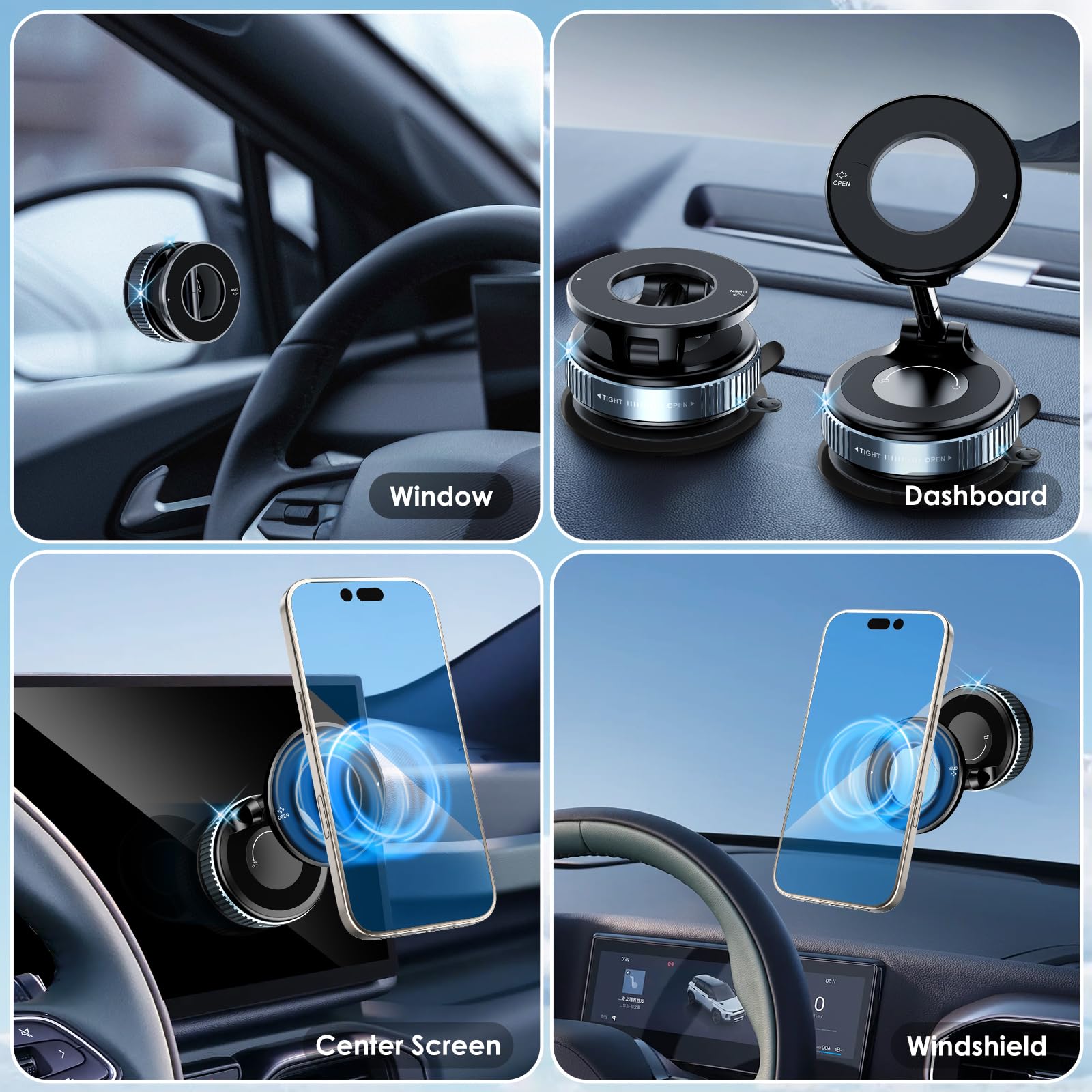 FBW Magnetic Phone Holder for Car, 2026 Model N52 Magnets Pro, 108 LBS Ultra Strong Suction, Ideal Gift for Drivers, Perfect Present for Car Lovers, Magnetic Compatible