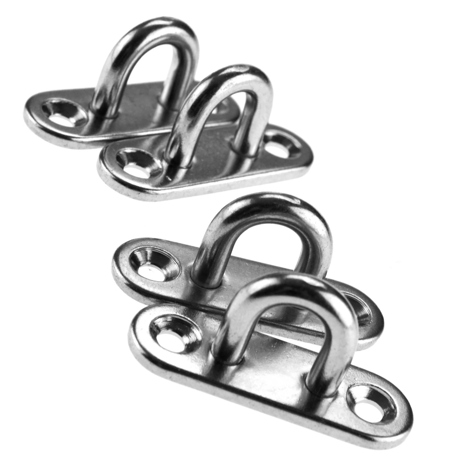 OTOTEC 4x 5mm Oblong Pad Eye Plate Stainless Steel Oblong Pad Eye Ring Plate Staple Hook Loop Marine Boat Rigging Hardware